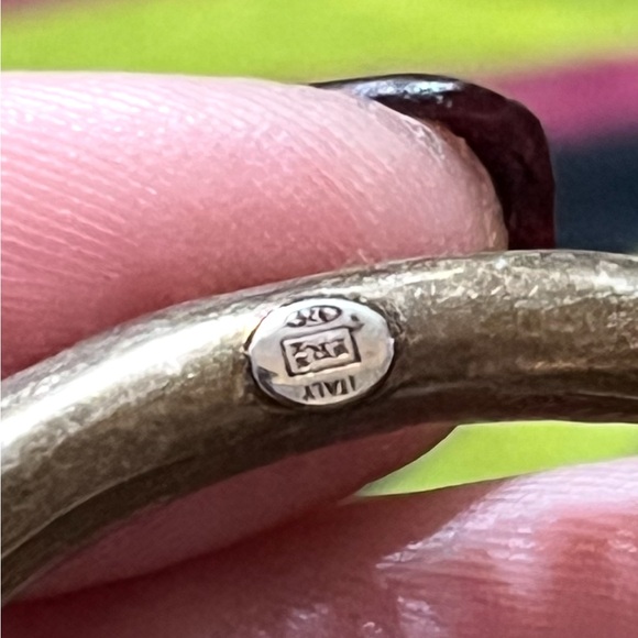 VTG Italy Sterling Silver 925 Spring-hinged Art Deco Style Bangle Bracelet - Picture 8 of 8